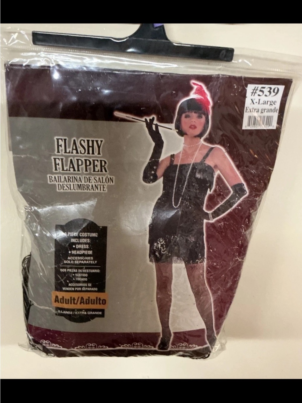 Adult Flashy Flapper Black Dress Halloween Amscan Costume XL 14-16